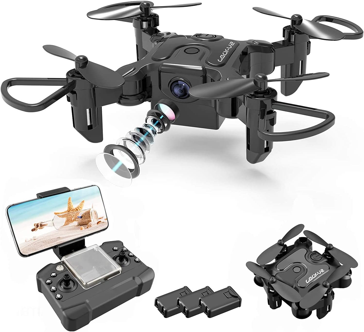 2025 Mini Drone WiFi FPV With HD Camera Foldable RC Quadcopter 3 Batteries Altitude Hold Headless Mode One Key Return APP ...