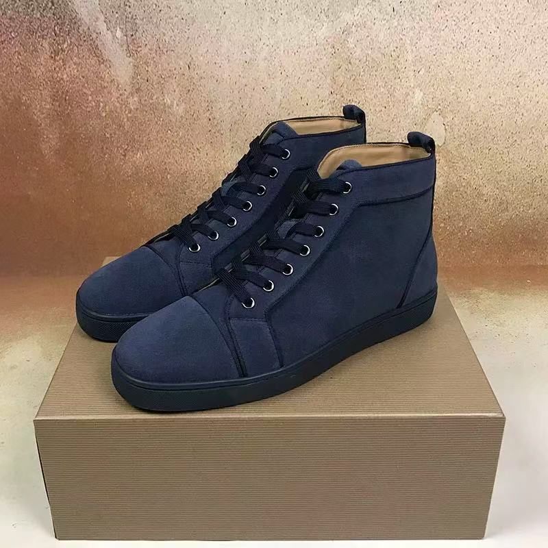 CL Herren High Top Rote Sohle Schuhe Seegurke Sternennieten Echtes Leder Atmungsaktiv Lässig Trendy Sneakers Europäisch - ...