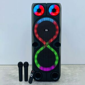 New High-power Bluetooth Speaker With Dual 8-inch RGB Running Lights, Wireless Outdoor Square Dance Microphone, Karaoke - ...