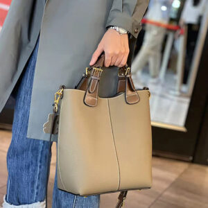 Genuine leather women's bucket 2023 new trend crossbody large capacity b fashionable one shoulder tote commuting - Taschen