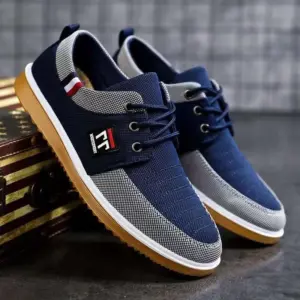 Canvas Casual Shoes For Men Trainers Patchwork Outdoor Flat Lace-up Sneakers Ss1 Ss - Andere Sportarten | Technik & Gadgets