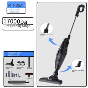Powerful 600W Cordless Vacuum Cleaner With Strong Suction, 2-in-1 Sweep & Mop, Multi-Surface Brush Set, Dust Mite Removal ...