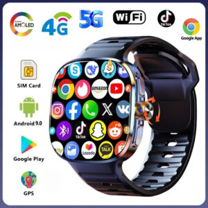 M99 Smartwatch 2.4 Inch Amoled Screen Insert 4G/5G Sim Card GPS WIFI 190° Rotating Camera Game Android 10.0 Smart Watch - ...