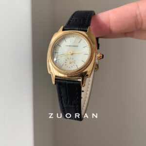 ZUORAN Natural Mother-of-Pearl Square Light High-End Genuine Leather Elegant Women's Quartz Watch Live Streaming - Herrens...