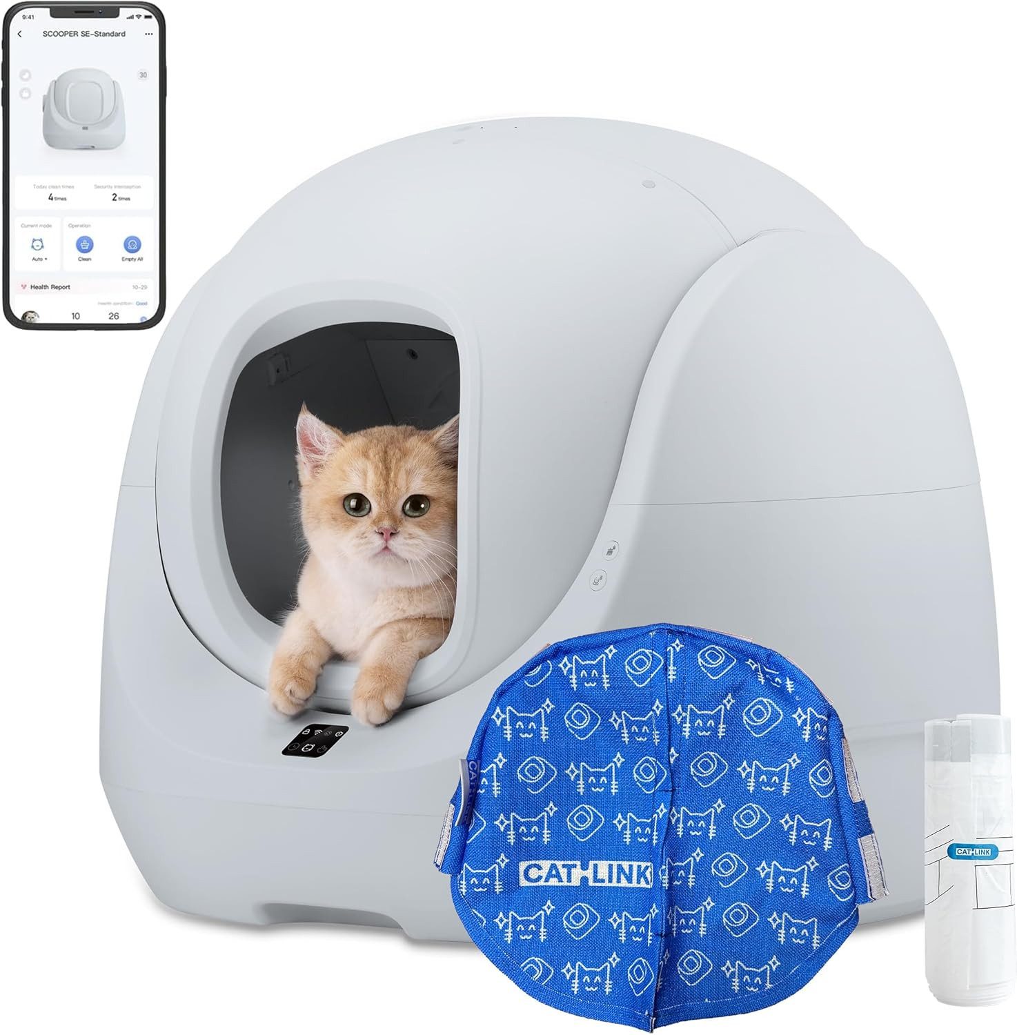 Baymax-Lite Self-Cleaning Cat Litter Box, 4 Cleaning Modes, APP Remote Control - Spielzeug | Technik & Gadgets