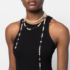 Vivienne's New Broken Pearl Asymmetric Three-dimensional Saturn Long Necklace, XTH024 - Geschenke | Technik & Gadgets