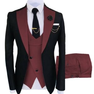 3pcs Men's Suit Slim Fit Business Banquet Hosting Outfit Groomsman's Suit Wedding Dress - Herrenbekleidung