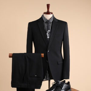 Men's Clothing casual slim black suit three piece groomsmen suit bank interview professional formal wear - Herrenbekleidung