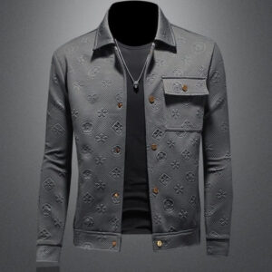 Men's Clothing Light Luxury Fashion Lapel Men's Jacket Slim Fit Spring And Autumn New Style Trend Handsome Jacquard Jacket...