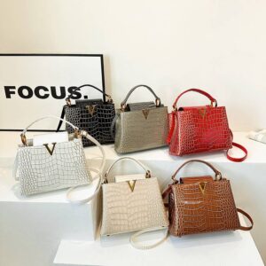 Fashion trend crocodile pattern women's bag crossbody wave shoulder bag handbag large capacity square bag gift choice - Ta...