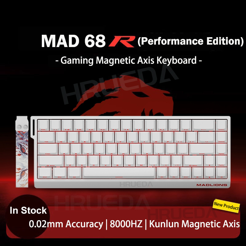 FGG Original MADLIONS Mad 60/68 HE E-sport Magnetic Switch Keyboard 0.02 RT 8K HZ Wired RGB Hot Swap 0.125ms Latency - Com...