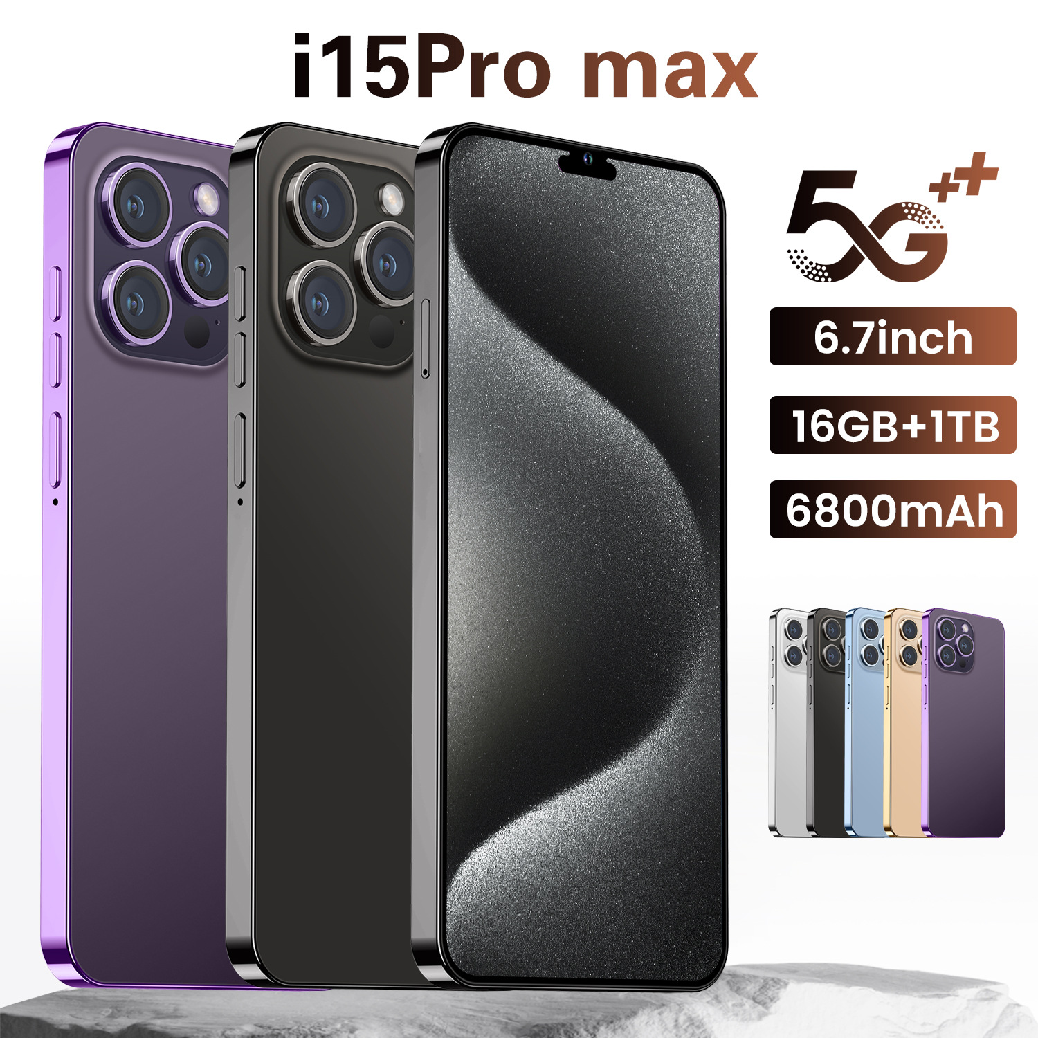 I15 Pro Max 16GB+1TB I Phone Best Price 6.7" HD Screen 48MP+108MP Dual Card Android 5G Mobile Phones - Handys