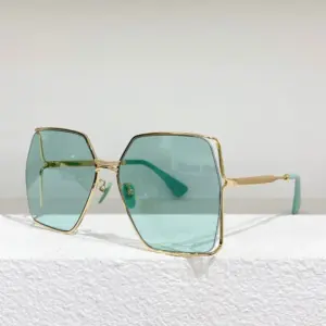 Sunglasses for women classic Summer Fashion Frame 0817s Style metal arms and imported light color plank temple mirror - He...