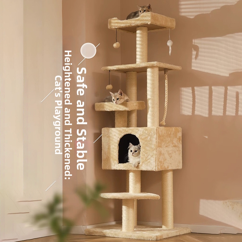 Large Cat Tree Towering Stand with Bed Cat Scratching Post Home Use Cat Frame Trunk - Spielzeug | Technik & Gadgets