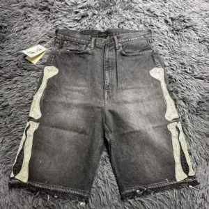 Men's Jeans Summer Retro Skeleton Denim Shorts Sports Casual Fashion Hip-hop Wearing Street 55 Pants Daily Outfit Men's - ...