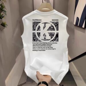 Men's Clothing Sports Vest Men's Summer Loose Outer Wear Sleeveless T Shirt Boys Casual Wide Shoulder Waistcoat Top - Herr...