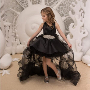 Black Children's Banquet Dress Girl's Piano Performance Birthday Catwalk Dress for Ages 3-8 Polyester - Kinderkleidung