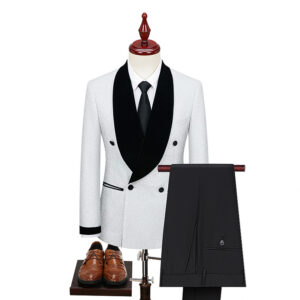 2pcs Men's Business Suit Wedding Host Formal Dress Code Acetate Material Spring Autumn Winter Regular Board - Herrenbeklei...