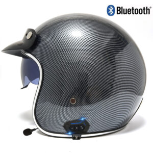 ​Retro 3/4 Motorcycle Helmet With Bluetooth – Lightweight ABS Shell, Detachable Mask & Vintage Styling For Men & Women (S-...