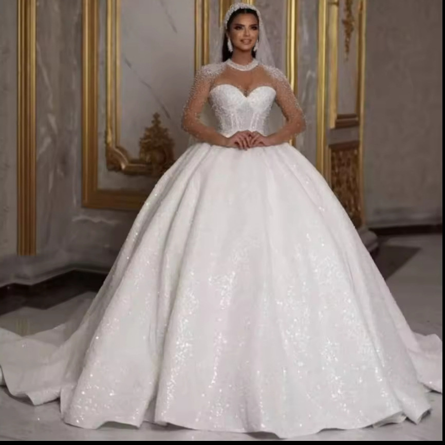 Women's Clothing Bridal Gown With Train Luxurious Light Weight Women's Wedding Dress French Fairy Like Ball Gown - Damenbe...