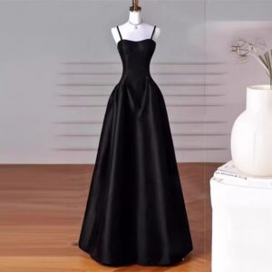Women's Clothing Light Luxury Dress New Black Sling Slim Dress Student Art Exam Banquet Evening Dress - Damenbekleidung