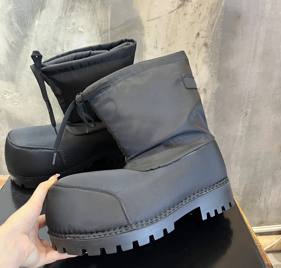 Alaska Women Designer Snow Nylon Ski Bootie Men Chunky Winter Boots Top Quality Booties Shoe Without Box - Schuhe