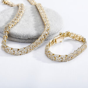 European And American Full Diamond Hip Hop Cuban Necklace 9mm Men Women Trendy Couple Personality Versatile Street - Gesch...